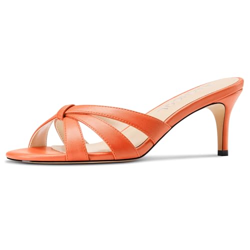 Aachcol Damen Kitten Absatz Heel Pantoletten Open Zehenkappe Niedrige Absatz Heel Sandalen Slip-on Party Dress Schuhe 3.5 CM Heels Orange 40 EU Aachcol Damen Kitten Absatz Heel Pantoletten Open Zehenkappe Niedrige Absatz Heel Sandalen Slip-on Party Dress Schuhe 3.5 CM Heels Orange 40 EU von Aachcol