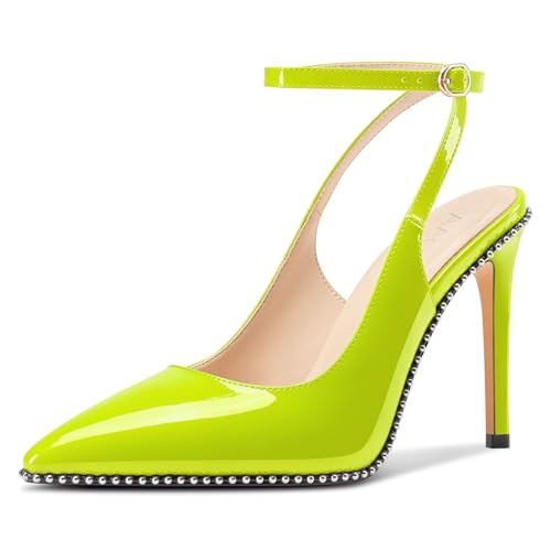 Aachcol Damen Knöchelriemen Spitze Zehenkappe Pumps Slingback Stiletto Hoher High Absatz Heel Hochzeit Abschlussball Dress Schuhe 10 cm Heels Gelbgrün 41 EU Aachcol Damen Knöchelriemen Spitze Zehenkappe Pumps Slingback Stiletto Hoher High Absatz Heel Hochzeit Abschlussball Dress Schuhe 10 cm Heels Gelbgrün 41 EU von Aachcol