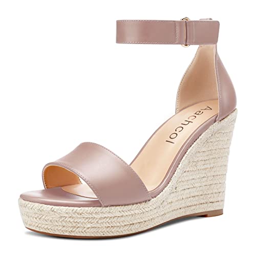 Aachcol Damen Plateau Plattform Keilabsatz Hoher High Absatz Heel Sandalen Knöchelriemen Runde Peep Open Zehenkappe Dress Schuhe Party Matt Beige 10 CM 40 EU Aachcol Damen Plateau Plattform Keilabsatz Hoher High Absatz Heel Sandalen Knöchelriemen Runde Peep Open Zehenkappe Dress Schuhe Party Matt Beige 10 CM 40 EU von Aachcol