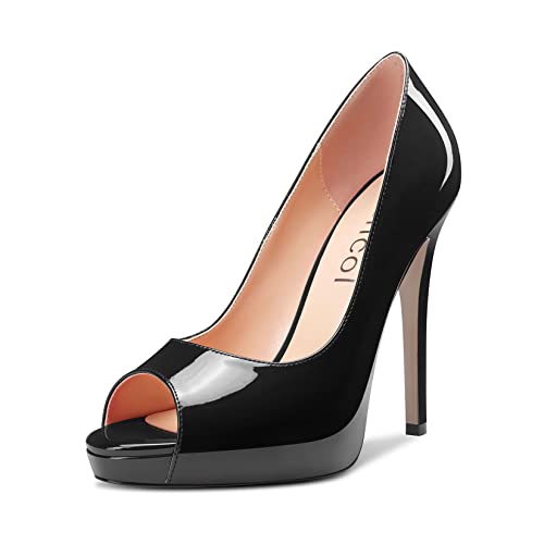 Aachcol Damen Plateau Plattform Stiletto Hoher High Absatz Heel Pumps Slip-on Peep Open Zehenkappe Dress Schuhe Büroschuhe Party Hochzeit Lackleder Schwarz 13 cm 36 EU Aachcol Damen Plateau Plattform Stiletto Hoher High Absatz Heel Pumps Slip-on Peep Open Zehenkappe Dress Schuhe Büroschuhe Party Hochzeit Lackleder Schwarz 13 cm 36 EU von Aachcol