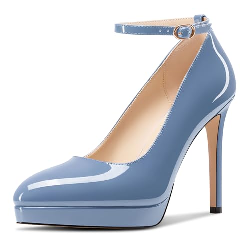 Aachcol Damen Plateau Plattform Stiletto Hoher High Absatz Heel Pumps Spitze Zehenkappe Knöchelriemen Slip-on Hochzeit Dress Schuhe 12 cm Heels Kobaltblau 40 EU Aachcol Damen Plateau Plattform Stiletto Hoher High Absatz Heel Pumps Spitze Zehenkappe Knöchelriemen Slip-on Hochzeit Dress Schuhe 12 cm Heels Kobaltblau 40 EU von Aachcol