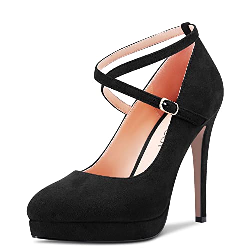Aachcol Damen Pumps Plateau Plattform Runde Zehenkappe Knöchelriemen Stiletto Hoher High Absatz Heel Dress Schuhe Sandalen Hochzeit Wildleder Schwarz 12 cm 38 EU Aachcol Damen Pumps Plateau Plattform Runde Zehenkappe Knöchelriemen Stiletto Hoher High Absatz Heel Dress Schuhe Sandalen Hochzeit Wildleder Schwarz 12 cm 38 EU von Aachcol