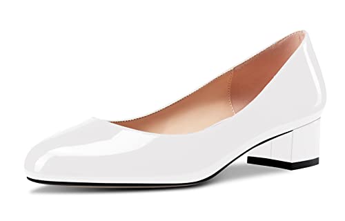 Aachcol Damen Runde Zehenkappe Pumps Chunky Blockabsatz Niedrige Absatz Heel Slip-on Dress Schuhe Büroschuhe Weiß Lackleder 3.5 cm 41 EU Aachcol Damen Runde Zehenkappe Pumps Chunky Blockabsatz Niedrige Absatz Heel Slip-on Dress Schuhe Büroschuhe Weiß Lackleder 3.5 cm 41 EU von Aachcol