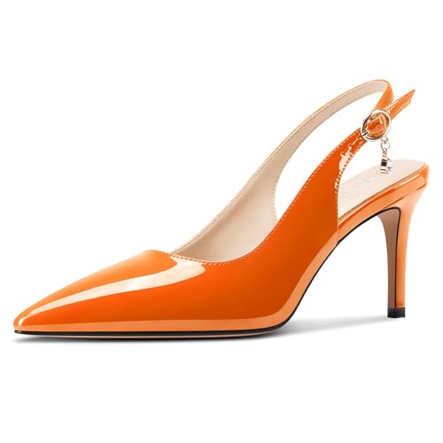 Aachcol Damen Spitze Zehenkappe Slingback Absatz Heel Slip-on Hoher High Absatz Heel Pumps Party Dress Schuhe 8 cm Heels Orange 40 EU Aachcol Damen Spitze Zehenkappe Slingback Absatz Heel Slip-on Hoher High Absatz Heel Pumps Party Dress Schuhe 8 cm Heels Orange 40 EU von Aachcol