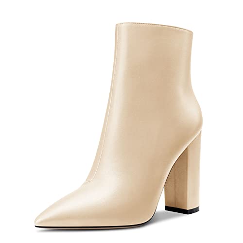Aachcol Damen Stiefeletten Geschlossene Spitze Zehenkappe Chunky Blockabsatz Hoher High Absatz Heel Schuhe Matt Reißverschluss Beige b 10 CM 38 EU Aachcol Damen Stiefeletten Geschlossene Spitze Zehenkappe Chunky Blockabsatz Hoher High Absatz Heel Schuhe Matt Reißverschluss Beige b 10 CM 38 EU von Aachcol
