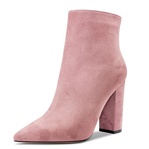 Aachcol Damen Stiefeletten Geschlossene Spitze Zehenkappe Slip-on Chunky Blockabsatz Hoher High Absatz Heel Wildleder Reißverschluss Rosa B 10 CM 38 EU Aachcol Damen Stiefeletten Geschlossene Spitze Zehenkappe Slip-on Chunky Blockabsatz Hoher High Absatz Heel Wildleder Reißverschluss Rosa B 10 CM 38 EU von Aachcol