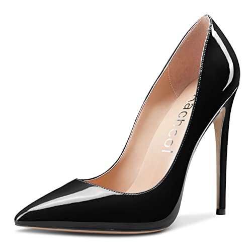 Aachcol Damen Stiletto Hoher High Absatz Heel Geschlossene Spitze Zehenkappe Pumps Slip-on Hochzeit Party Sexy Cute Schuhe Schwarz Lackleder 38 EU Aachcol Damen Stiletto Hoher High Absatz Heel Geschlossene Spitze Zehenkappe Pumps Slip-on Hochzeit Party Sexy Cute Schuhe Schwarz Lackleder 38 EU von Aachcol