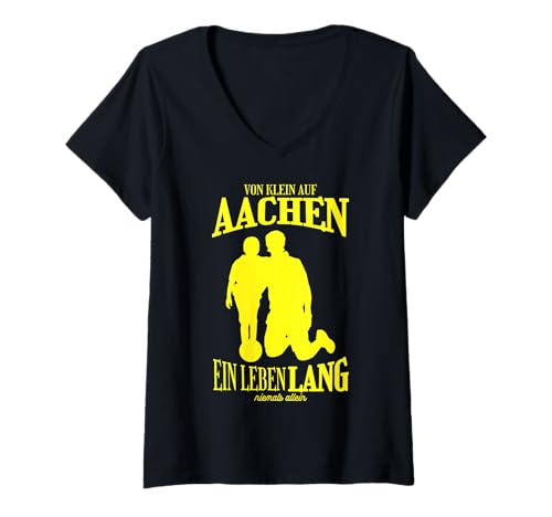 Damen Aachen Fußball Familie T-Shirt mit V-Ausschnitt Damen Aachen Fußball Familie T-Shirt mit V-Ausschnitt von Aachener Fan Tradition Geschenkidee