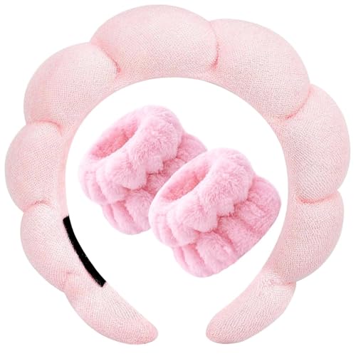 Aakarit Spa-Stirnband zum Waschen des Gesichts, Armband, Schwamm, Make-up, Hautpflege, Frottee, Blasen, weich, für Damen und Mädchen, geschwollene, gepolsterte Kopfbedeckung, rutschfest, dick Aakarit Spa-Stirnband zum Waschen des Gesichts, Armband, Schwamm, Make-up, Hautpflege, Frottee, Blasen, weich, für Damen und Mädchen, geschwollene, gepolsterte Kopfbedeckung, rutschfest, dick von Aakarit