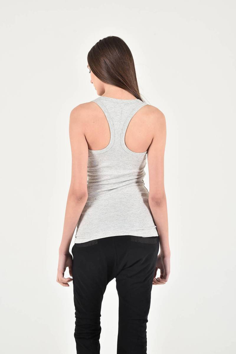 Aakasha Basic Regular Fit Racer Back Hellgrau Tank Top A04743 von Aakasha