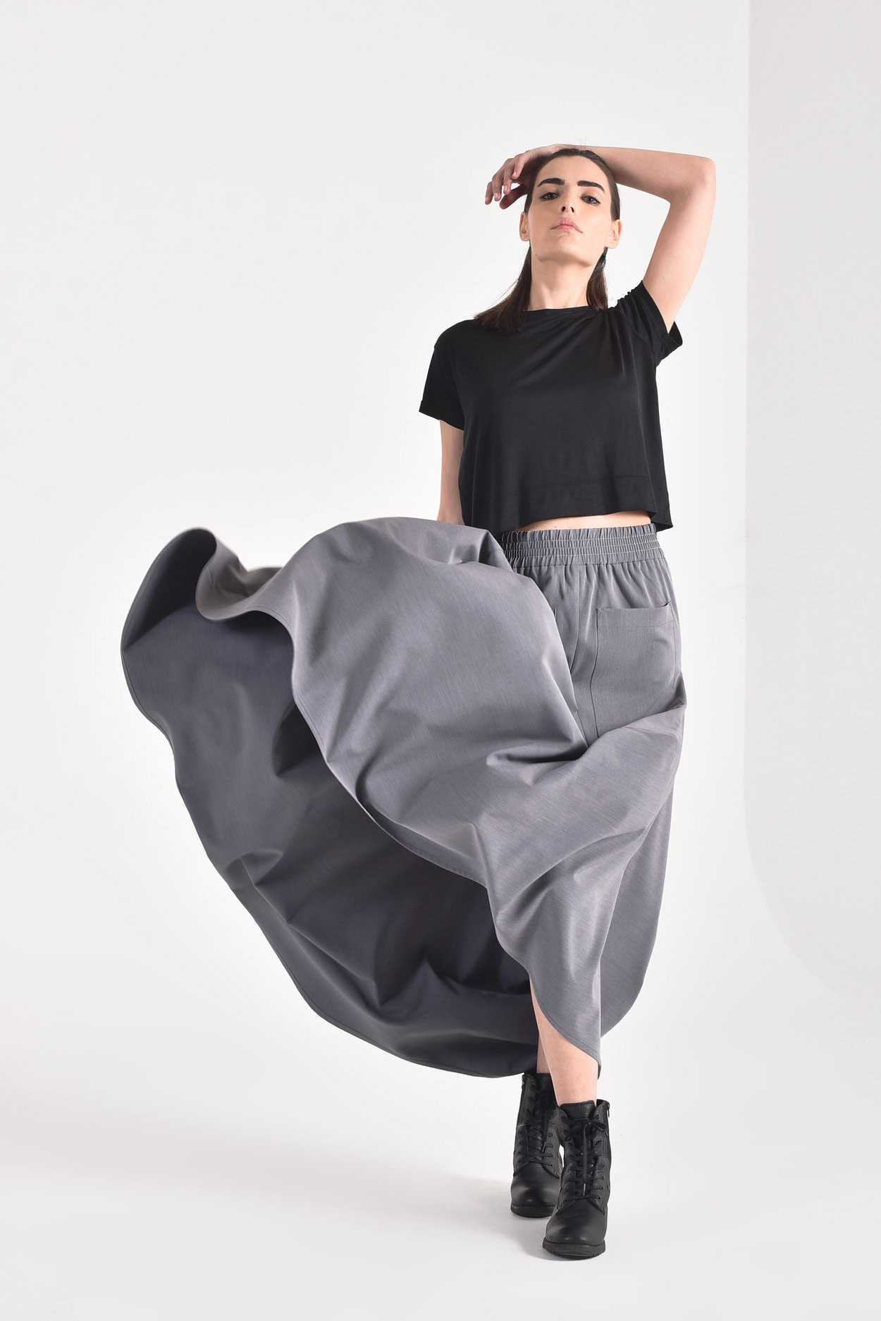 Extravaganter Maxi Drapierter Rock A90481 von Aakasha