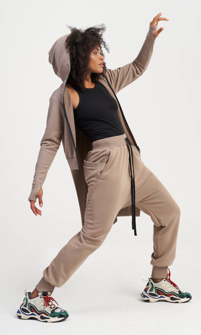 Hose Mit Tiefem Schritt Und Gerippten Details A05991 von Aakasha