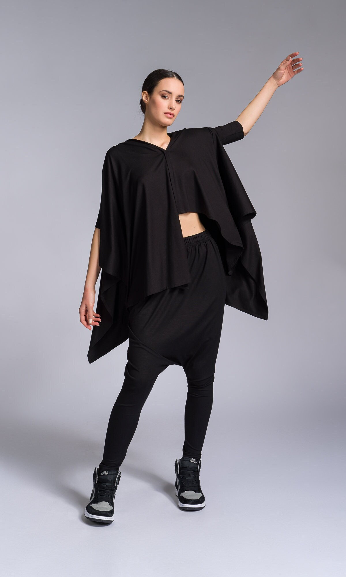 Jersey Hose Mit Tiefem Schritt Und Schmalem Bein A92252 von Aakasha