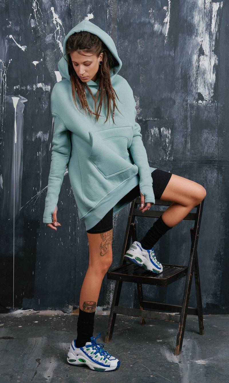 Oversized Hoodie Mit Tiefer Schulter A92039 von Aakasha