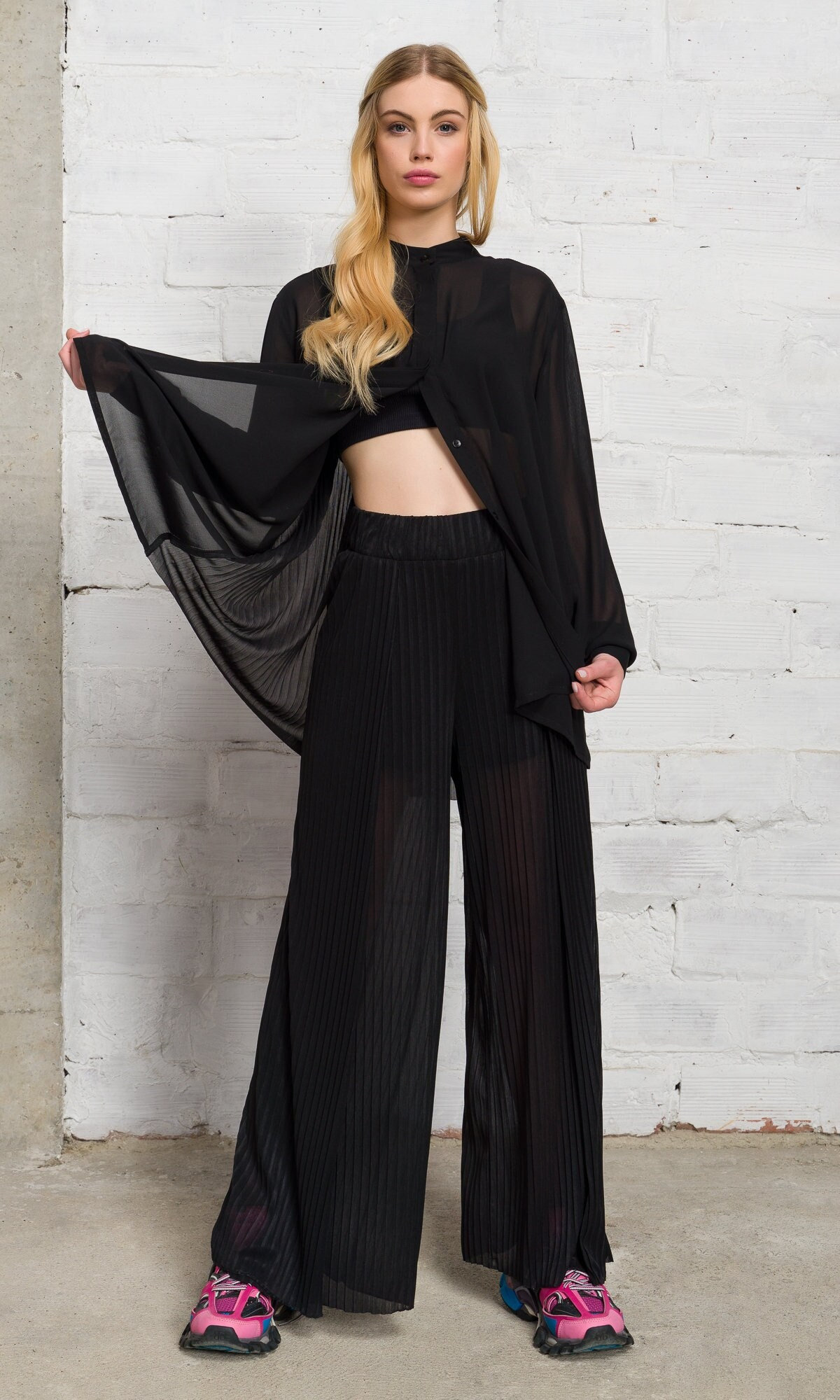 Schiere Überzogene Hose Mit Weitem Bein A92160 von Aakasha