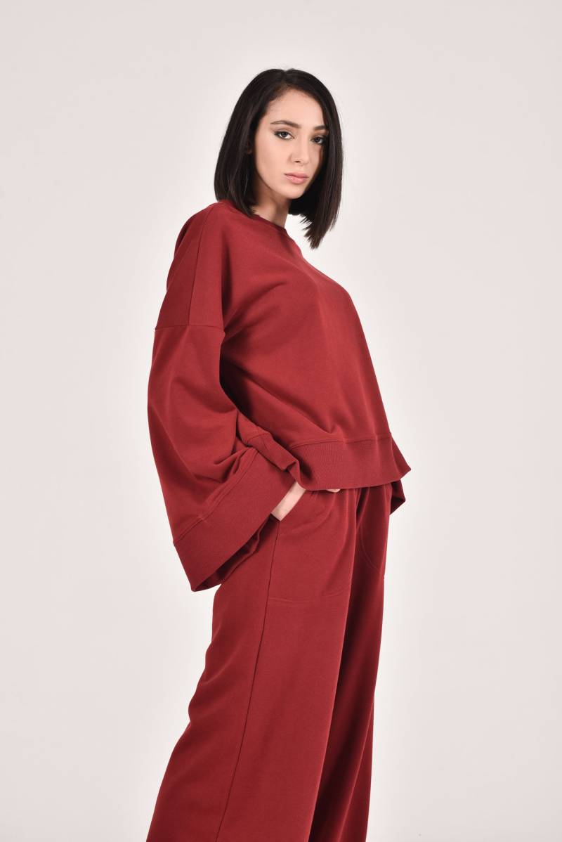 Schöne Trompetenärmel Bluse A12896 von Aakasha