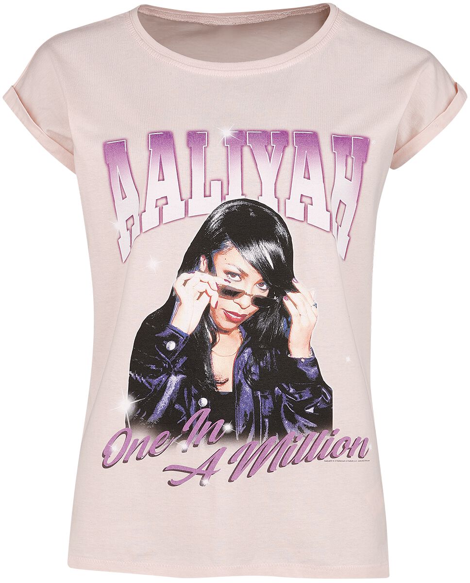 Aaliyah T-Shirt - One In A Million - S bis XXL - für Damen - Größe M - rosa  - Lizenziertes Merchandise! von Aaliyah