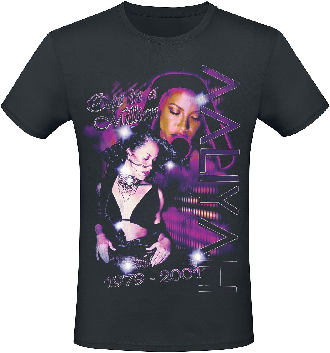 Aaliyah T-Shirt - One In A Million - S bis XXL - für Männer - Größe L - schwarz  - Lizenziertes Merchandise! von Aaliyah