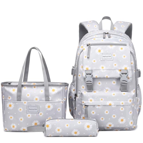 Aamytike Schulrucksack Mädchen Teenager Schule Rucksack Damen Schulranzen Maedchen Wasserdicht Kinder Schultasche Casual Daypacks School Bag for Girls Backpack mit Lunchpaket Set von Aamytike