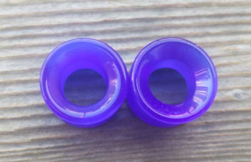 Ein Paar Echte Blaue Katzen Auge Tunnel Plugs Gauges Körperschmuck Double Flared - Pick Size von AandSCrystals