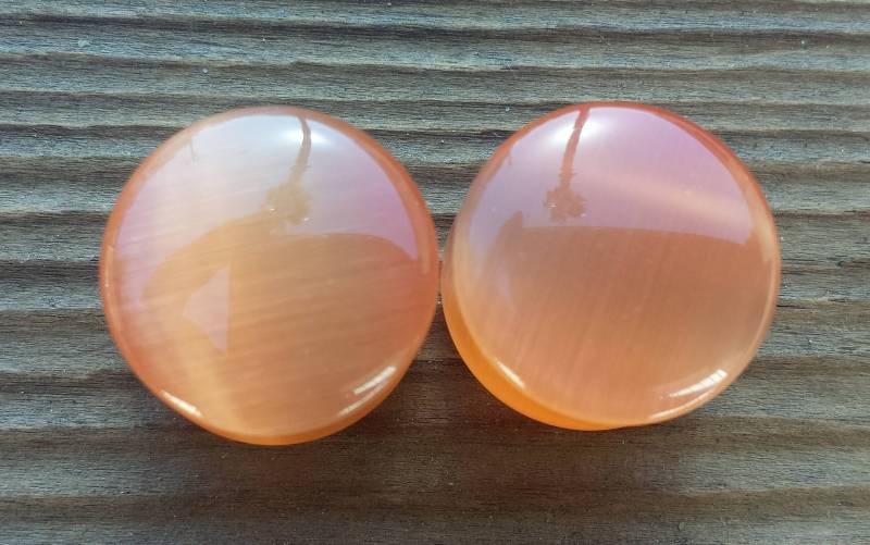 Ein Paar Orange Cats Eye Plugs Gauges Körperschmuck Double Flared - Pick Size von AandSCrystals