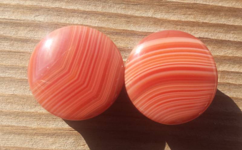 Selten Ein Paar Echte Red Stripe Achat Plugs Gauges Körperschmuck Double Flared - Pick Size von AandSCrystals
