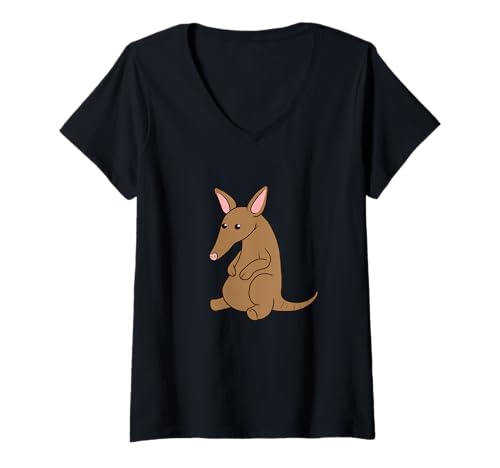 Damen Erdferkel T-Shirt mit V-Ausschnitt Damen Erdferkel T-Shirt mit V-Ausschnitt von Aardvark