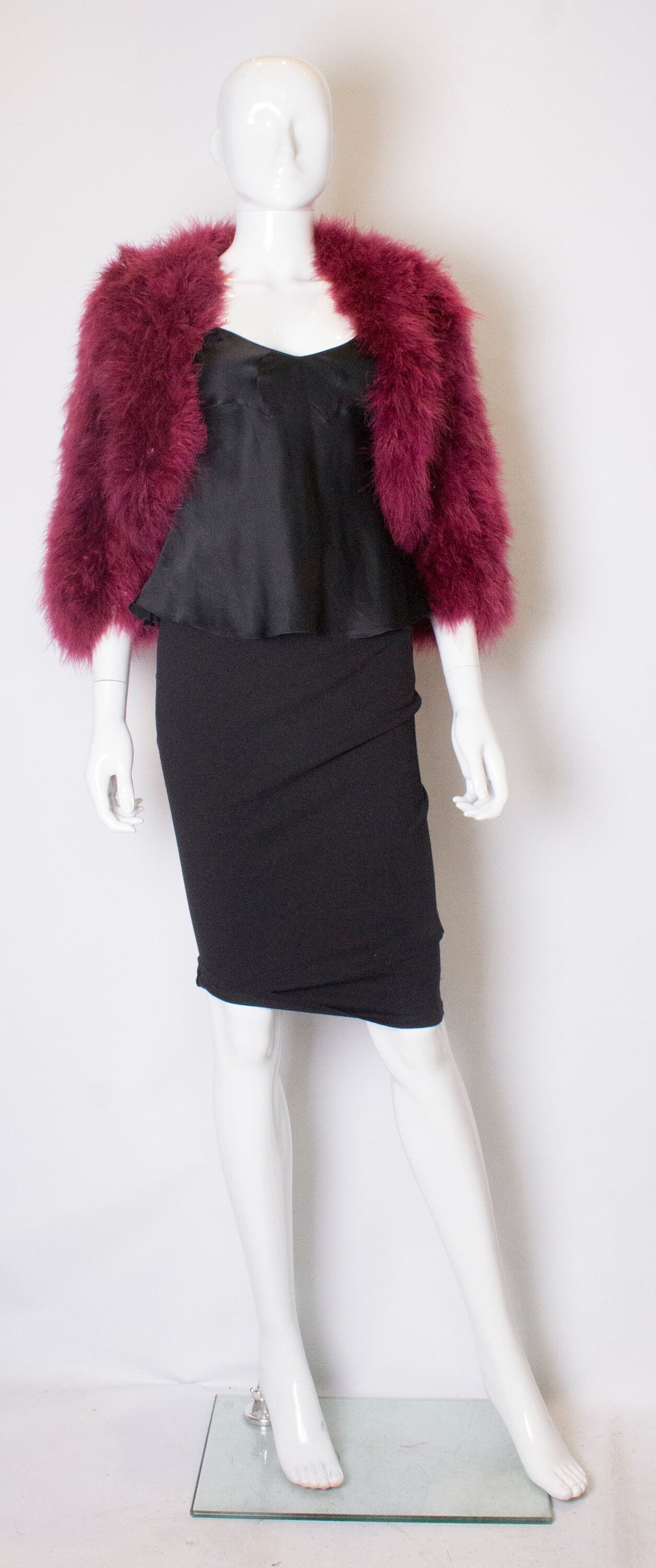 1990Er Jahre Pflaume Jenny Packham Feder Shrug Jacke von AardvarkvintageGoods