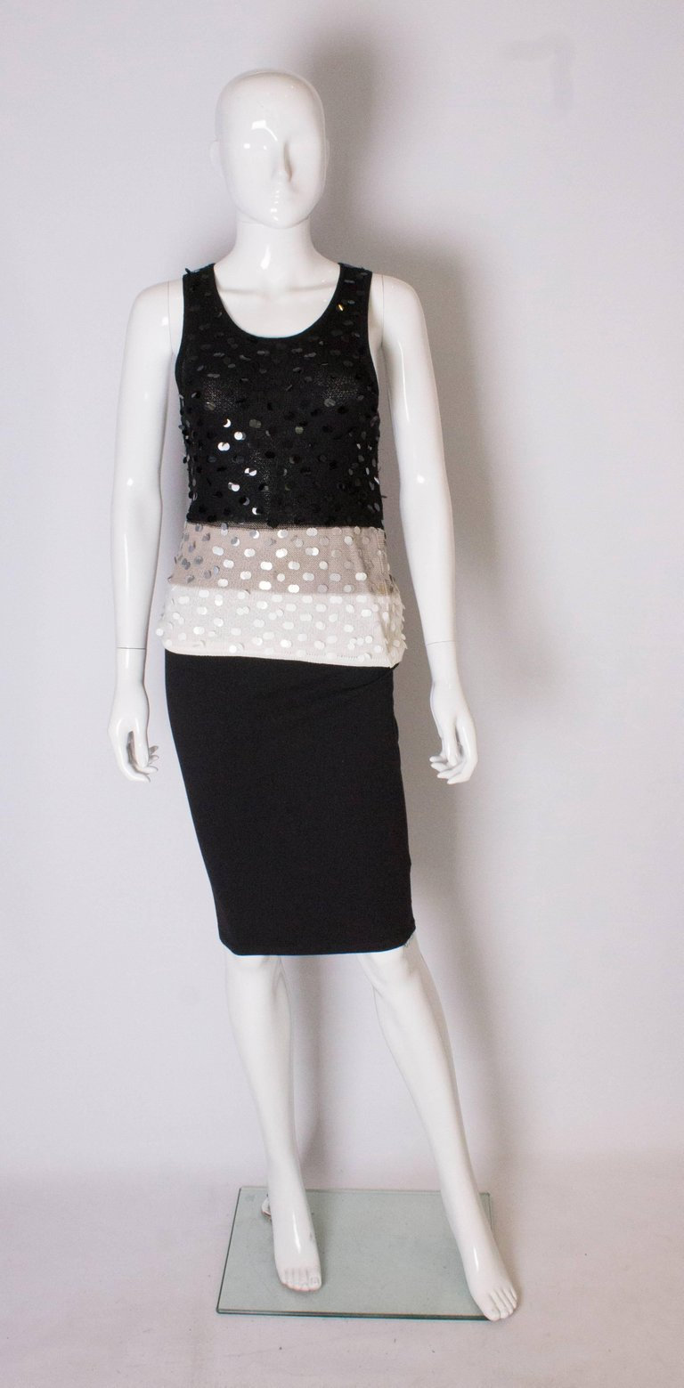 Ein 1990Er Jahre Vintage Sonia Rykiel Gestrickt Und Perlen-Tank-Top von AardvarkvintageGoods