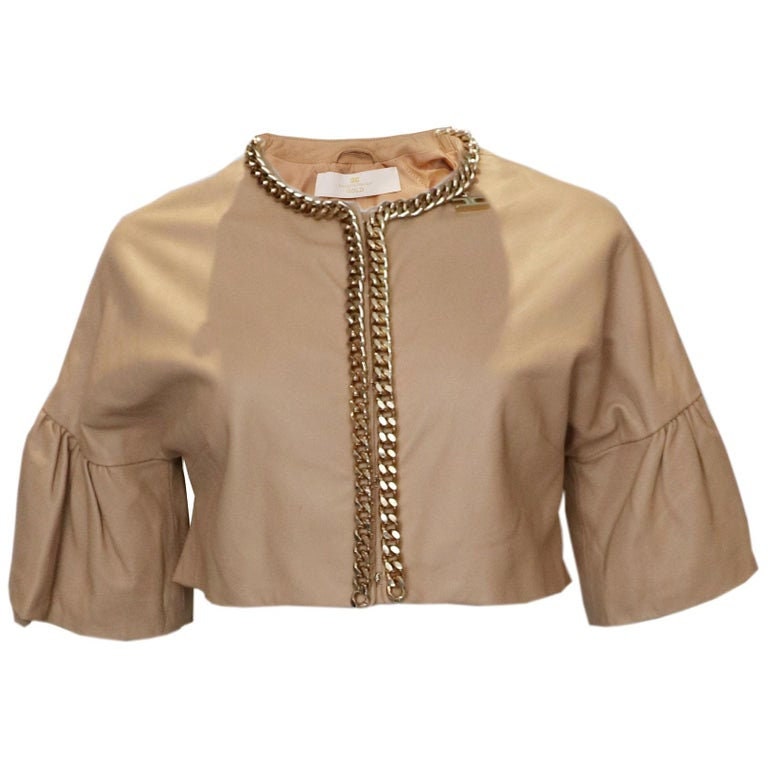 Ein Jahrgang Elisabetta Franchi Keks Farbiges Leder Bolero von AardvarkvintageGoods