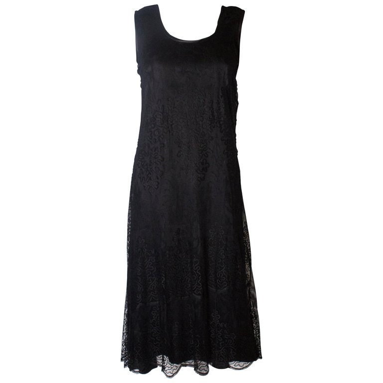 Ein Vintage 1920Er Jahre Schwarze Spitze Flapper Kleid von AardvarkvintageGoods