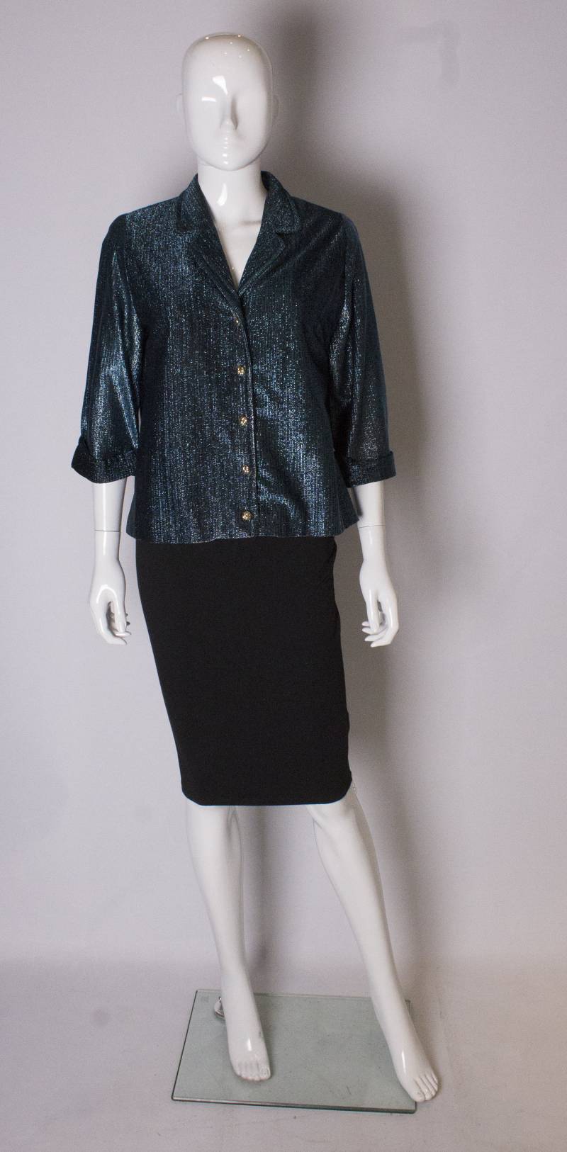 Ein Vintage 1960 Blau Lurex Funkeln Jacke von AardvarkvintageGoods