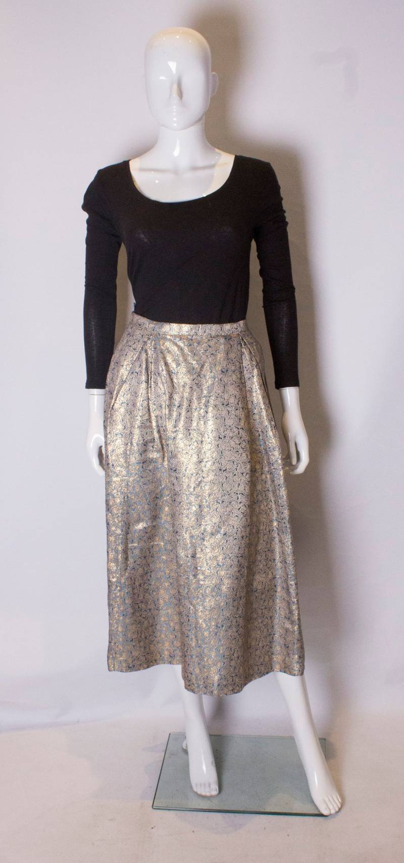 Ein Vintage 1970 Brokat Türkis Und Gold Rock von AardvarkvintageGoods