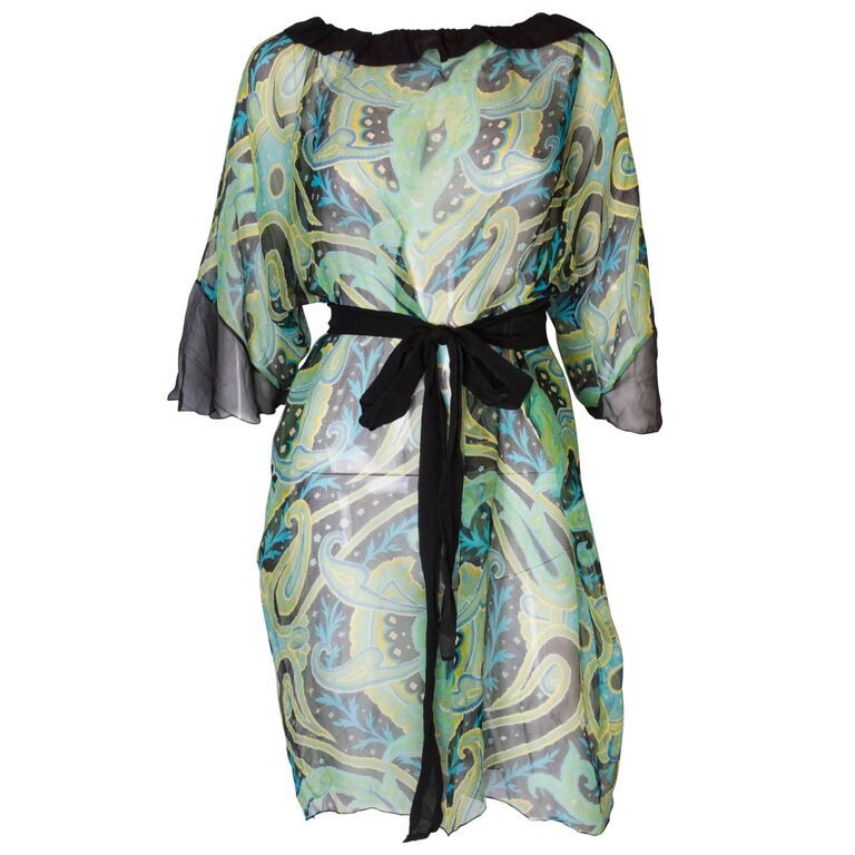 Ein Vintage 1970 Seide Abstrakte Gedruckt Sommerstrand Kleid von AardvarkvintageGoods