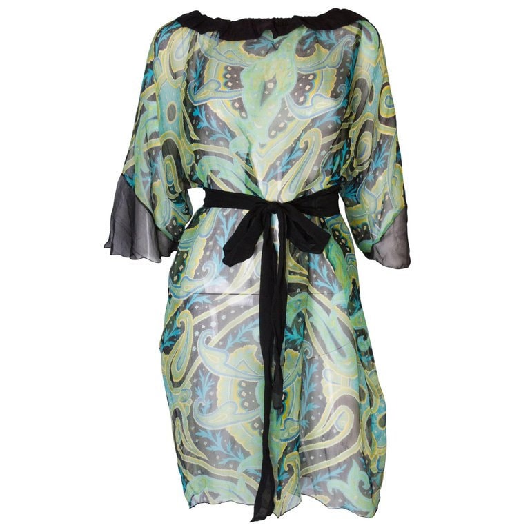 Ein Vintage 1970 Seide Abstrakte Gedruckt Sommerstrand Kleid von AardvarkvintageGoods