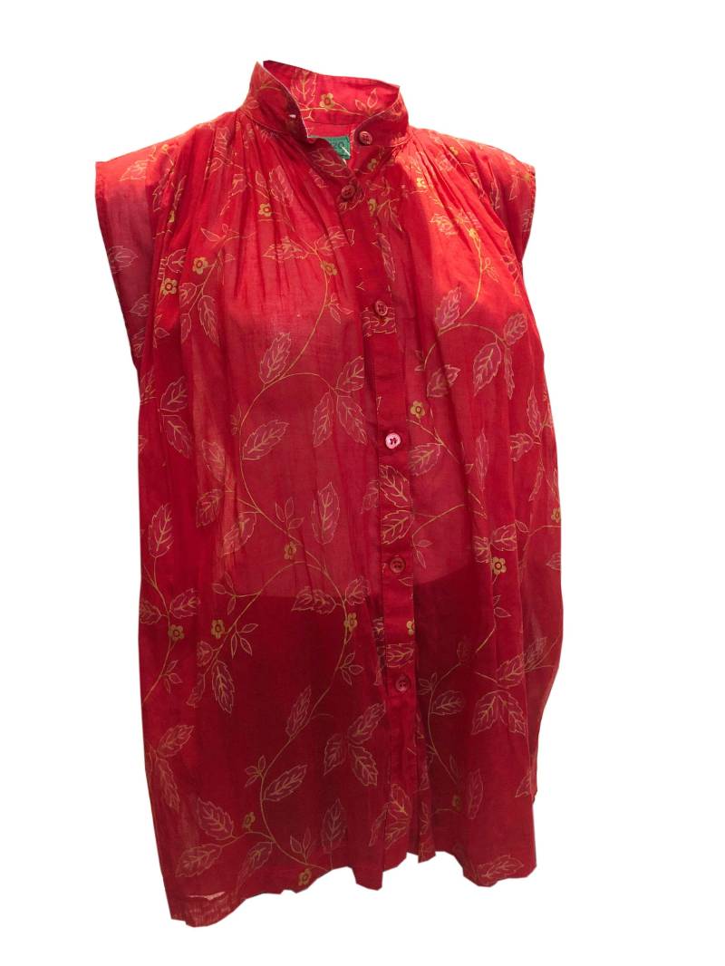 Ein Vintage 1970Er Jahre Kenzo Paris Rot Und Gold Top von AardvarkvintageGoods