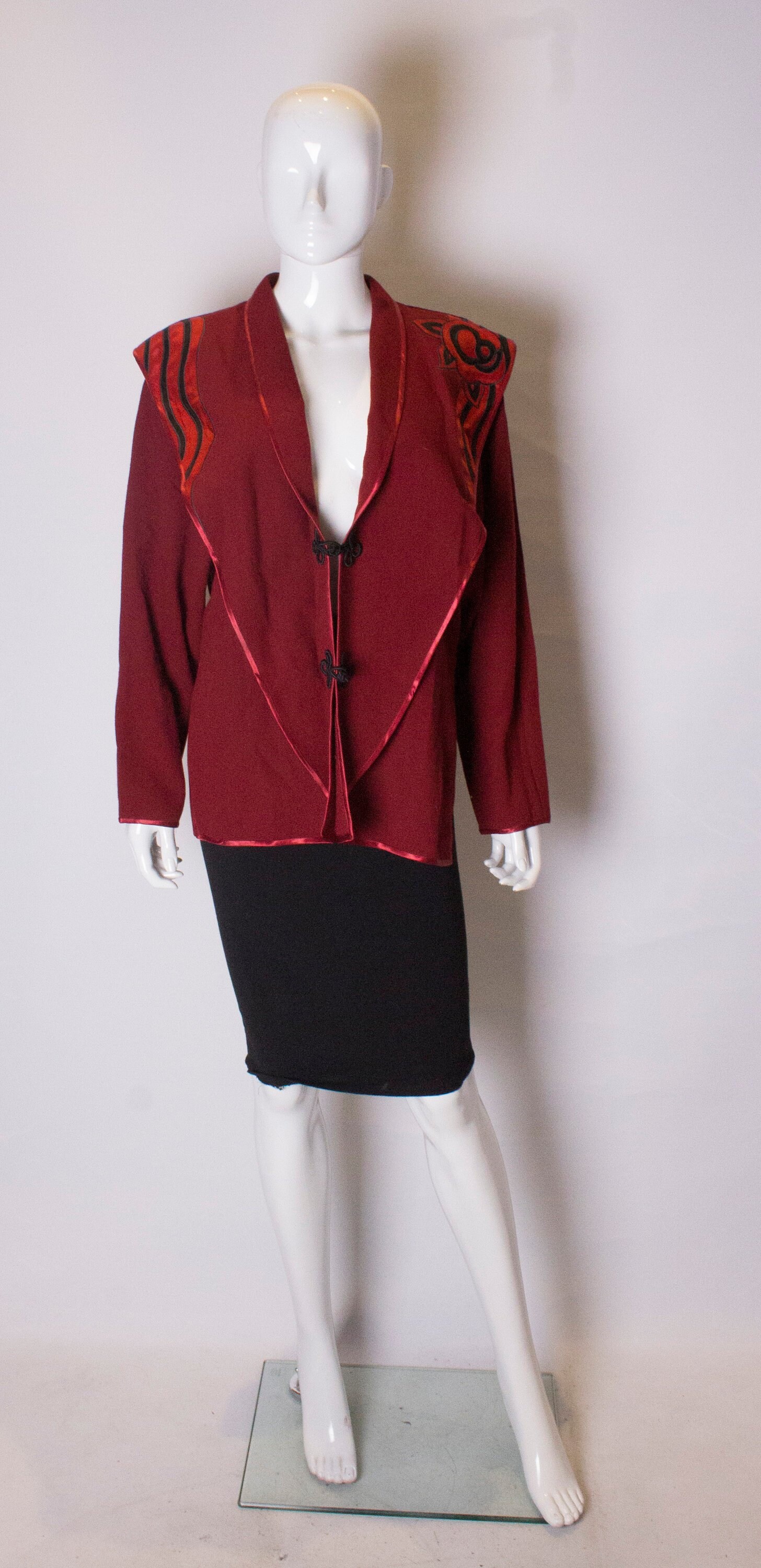 Ein Vintage 1980Er Burgunder Janice Wainright Jacket von AardvarkvintageGoods