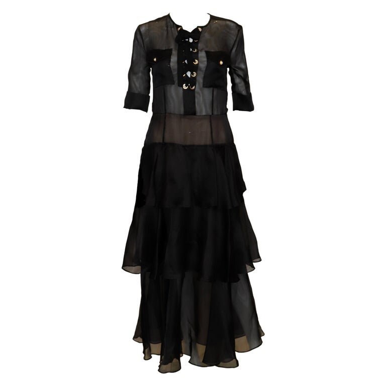 Eine Alessandra Rich Black Silk Abend Party Kleid von AardvarkvintageGoods