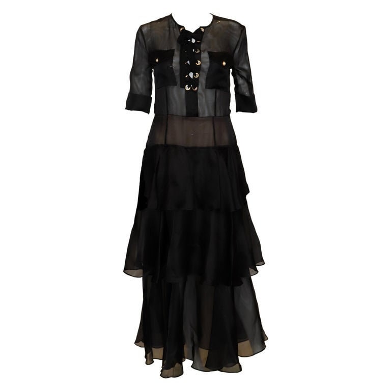 Eine Alessandra Rich Black Silk Abend Party Kleid von AardvarkvintageGoods