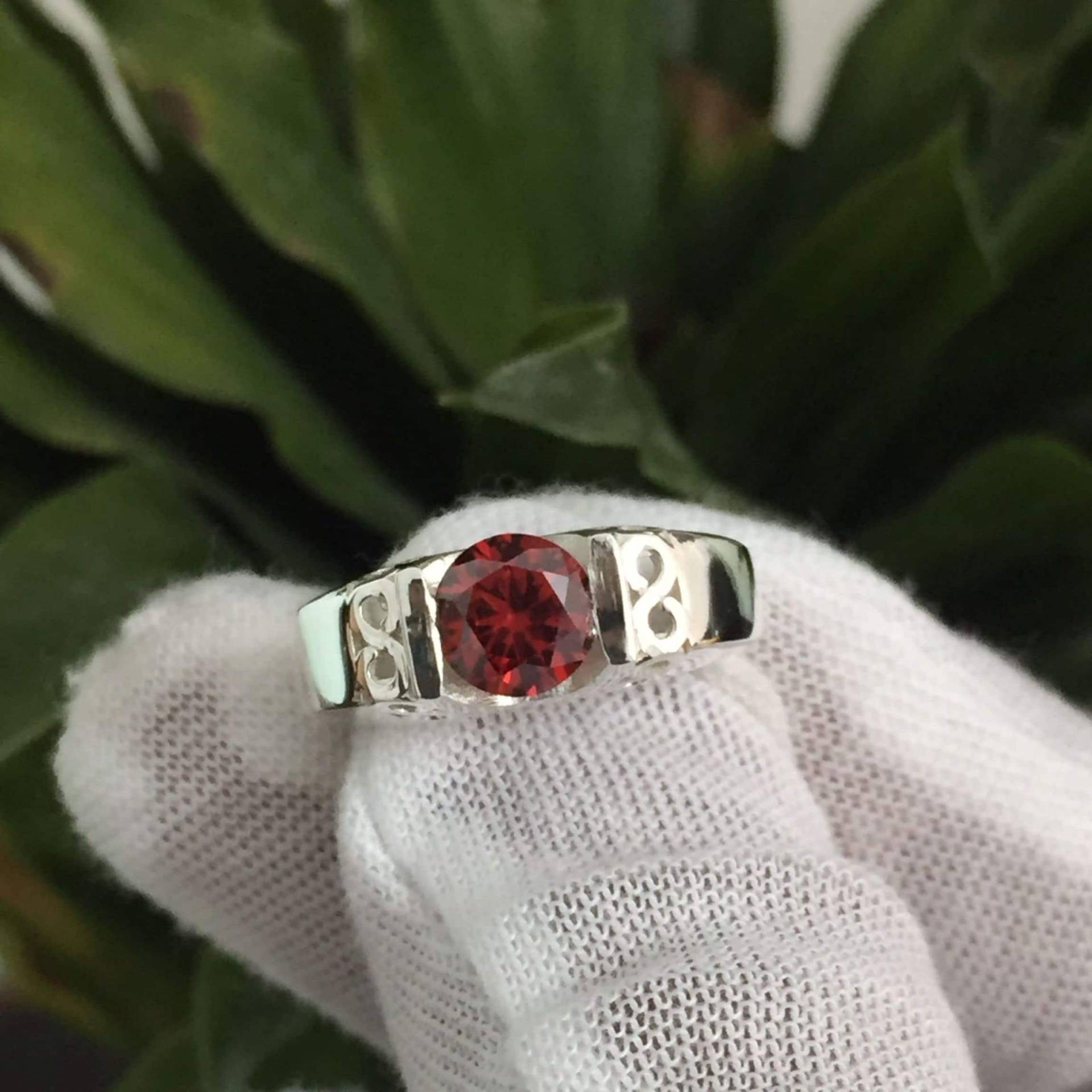 Natürlicher Hessonit Granat 5.00 Karat Ring, 925 Sterling Silber, Handgemachter Ring Für Männer Und Frauen, Jahrestag Geschenk von AarinJewels