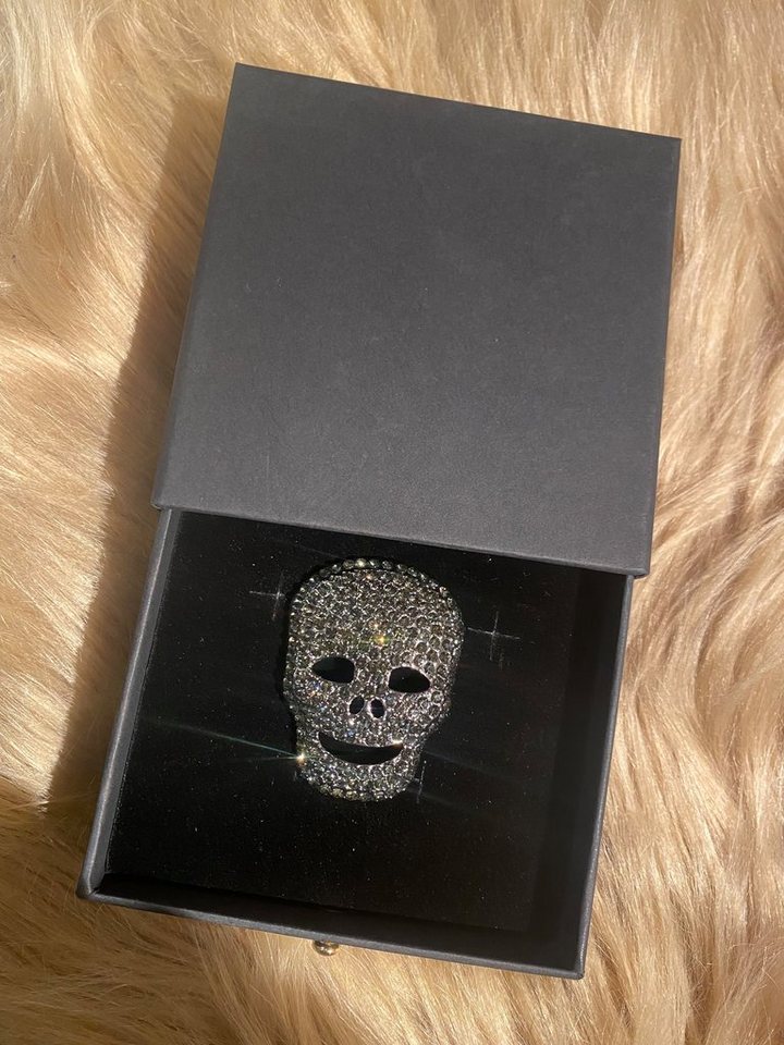 Aaron Bane Brosche Magnet Brosche Totenkopf Herren Pin Anzug Sakko Blazer schwarz Zirkon (1-tlg) von Aaron Bane