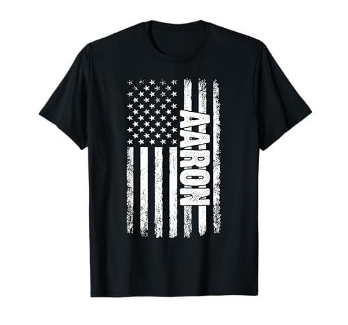 Aaron persönlicher Name American Flag Retro Männer Frauen T-Shirt von Aaron spezialisierte den ersten Jungen Männer
