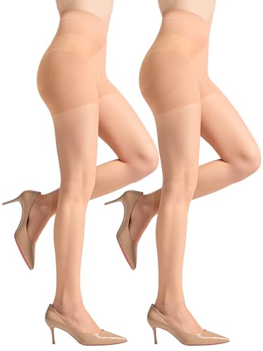 Aaronano Bauchweg Strumpfhose Damen 20 DEN Transparent Feinstrumpfhose Seidenstrumpfhose High Waist von Aaronano