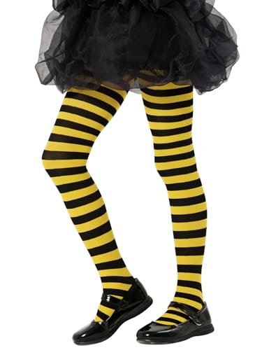 Aaronano Gestreifte Mädchen Strumpfhose Kinderstrumpfhosen Blickdichte Weihnachten Halloween Leggings von Aaronano