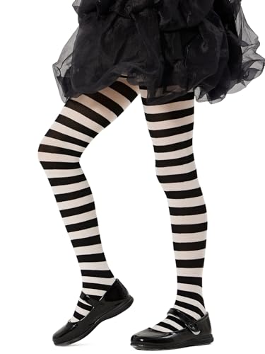 Aaronano Gestreifte Mädchen Strumpfhose Kinderstrumpfhosen Blickdichte Weihnachten Halloween Leggings von Aaronano