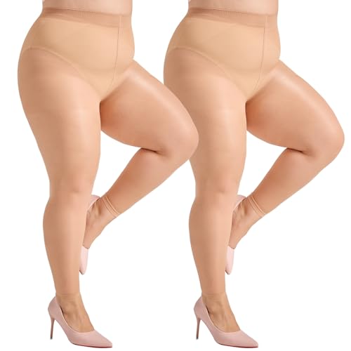 Aaronano Strumpfhose Ohne Zehen Grosse Grössen Ballett Bauchweg Leggings Strumpfhosen Damen Toeless Zehenfreie Feinstrumpfhose 2 Paar von Aaronano