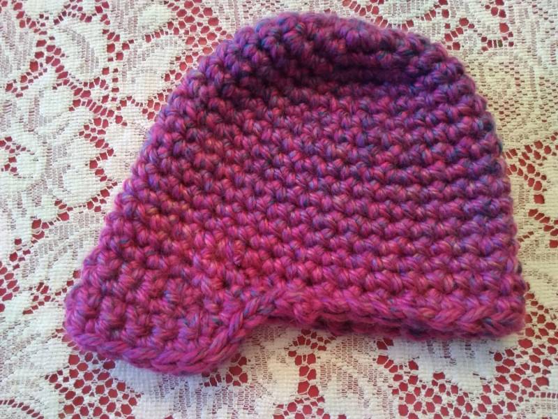 Mädchen Wintermütze Gehäkelt Rosa Lila Acrylgarn, 2-4 Jahre von AaronsAtticFinds