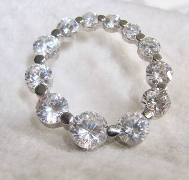 Vintage Sterling Silber Kreis Des Lebens Pin Brosche Mit Zirkonia Zertifiziert Wertgutachten von AartsyLC