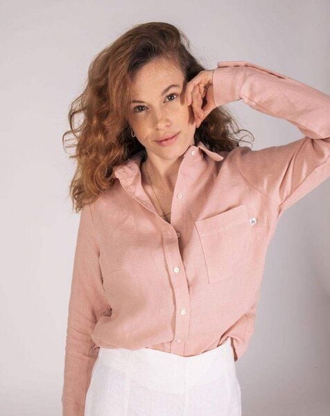 Aatise Hemdbluse aus 100% Leinen langarm Zalabis made in France von Aatise