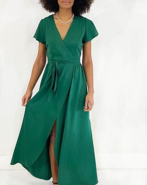 Aatise Langes Abendkleid im Wickeleffekt Zermonie 100% EcoVero von Aatise